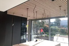 Abitazione privata - controsoffitti con pannellatura dogata fonoassorbente (BG)